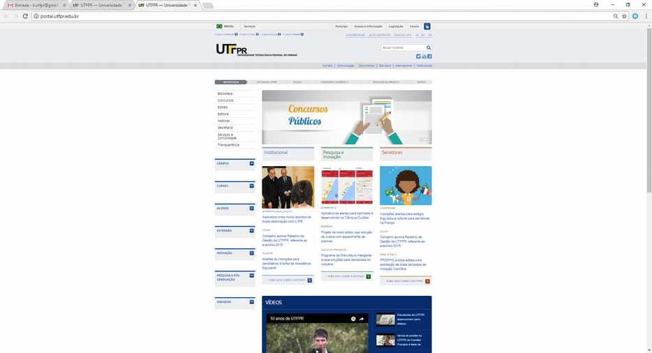 HOME Apresentação da Home Principal O portal da UTFPR foi elaborado dentro do modelo do portal padrão desenvolvido pela Secretaria de Comunicação do Governo Federal.