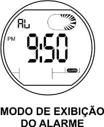 AJUSTANDO O ALARME (AL) 1. Pressione o botão B para alcançar a função Alarme (AL); 2. Pressione o botão A e os dígitos de horas piscarão; 3. Pressione o botão D para fazer o ajuste das horas; 4.