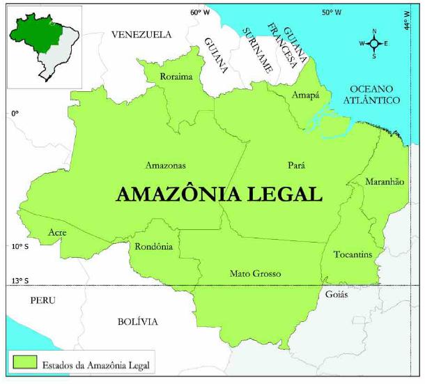 Figura 1. Amazônia Legal. Fonte: IBGE (1997). Segundo Lentini et al.