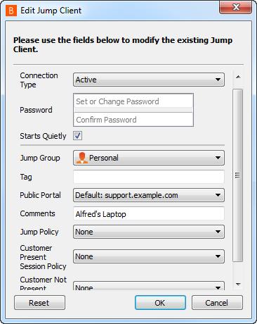 Utilizar Jump Clients para aceder a computadores sem assistência Para aceder a um computador individual sem assistência de utilizador final, instale um Jump Client neste sistema durante uma sessão ou