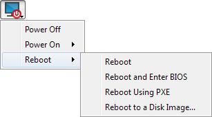 No menu Reiniciar, seleccione Reiniciar e entrar em BIOS para iniciar o processo de inicialização do BIOS no sistema vpro remoto.