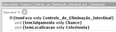 138 Figura 20 Regra de relacionamento elaborada para o conceito diagnóstico Chance para Controle de Eliminação Intestinal por Colostomia (Interface Protégé). 2017.