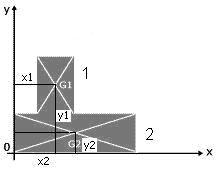 33 EXEMPLO 5.1 Determinar o CG da figura geométrica abaixo, sendo o retângulo 1 = 100x200 mm, e o retângulo 2 = 300x150 mm. a) Área de 1 = 100. 200 = 20000 mm²; Área de 2 = 300.