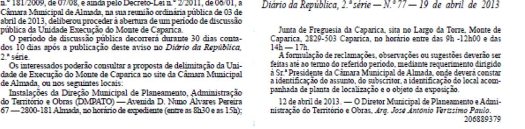 República, 2ª série, nº77, de 19 de abril.