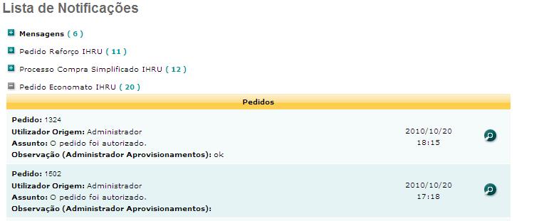 2.6 Menu Principal O Menu principal abrange todos os pedidos do mygiaf, onde o utilizador faz a sua navegação pelos menus e submenus pretendidos para a função desejada de executar.