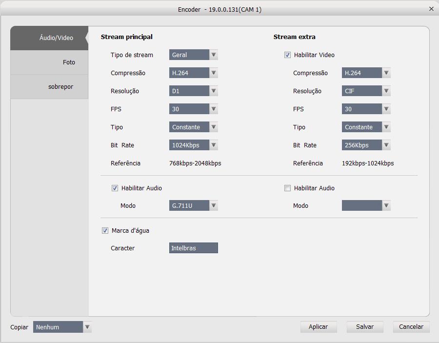 Encoder Áudio/vídeo Você pode configurar o stream áudio/vídeo de acordo com a Figura 25. Veja na tabela a seguir os detalhes de cada item.