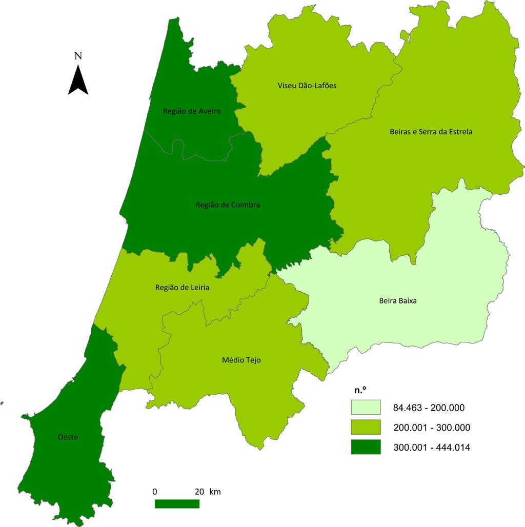 População e Emprego 14 População residente População residente na Região Centro entre 1991 e 2014 2 400 milhares 2 360