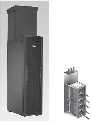 Figura 11 Exemplo de gabinete com chaminé para extração de ar quente utilizado em datacenters Fonte: Marin (2013).