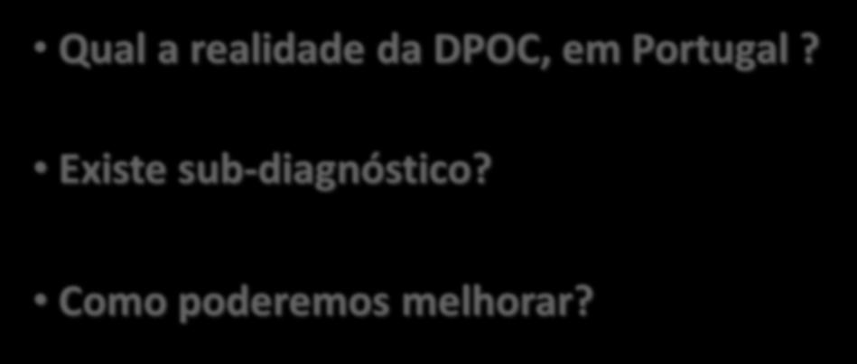 a realidade da DPOC, em Portugal?