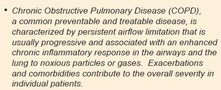 uma resposta inflamatória crónica a particulas/ gases nocivos a nível das vias aereas e pulmões.