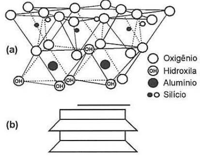 Constituição mineralógica i) Caulinitas Minerais formados pela associação de uma camada tetraédrica e uma