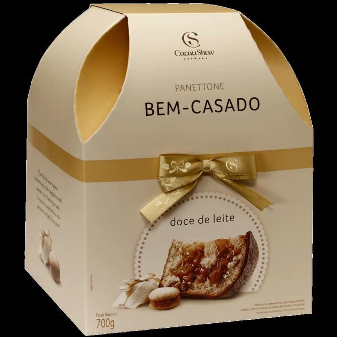 Panettone Bem-Casado 700g O sabor do bem-casado no formato de Panettone com a tradicional massa