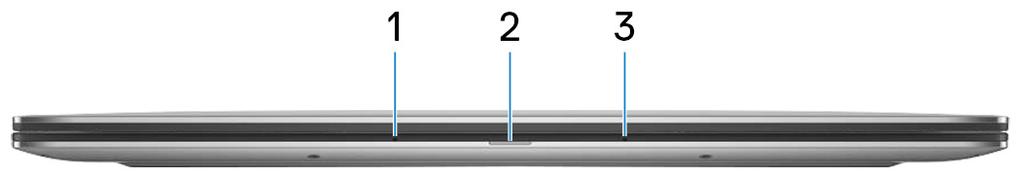 Vistas Frente 1 Microfone esquerdo Fornece uma entrada de som digital para gravações de áudio e chamadas de voz.