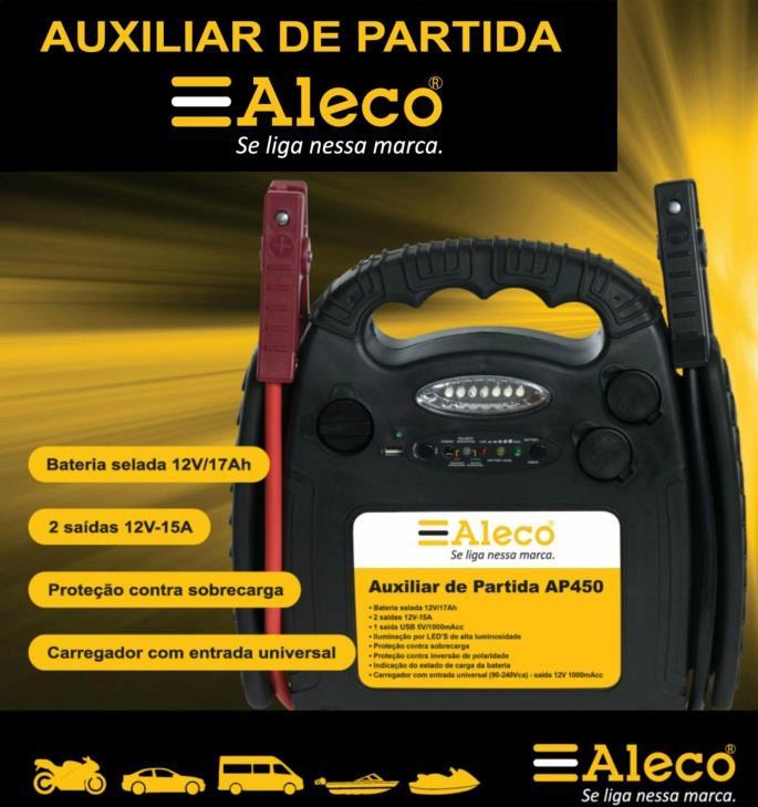 MALETA AUXILIAR DE PARTIDA AP 450 Bateria Selada 12v/17Ah 2 Saídas