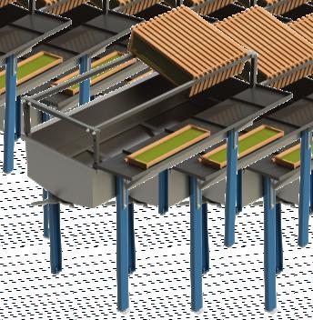 000 x 470 x 800 (CxLxA) * Possui dois cestos e dois suportes de desoperculação. CESTO AO FUNDO + ABA LATERAL + EST.