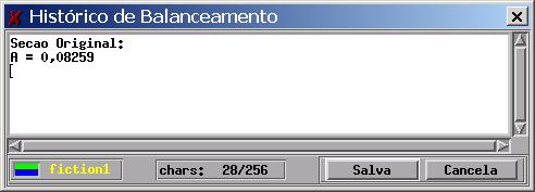 Figura 6.35 Histórico de balanceamento: Seção original. Figura 6.36 Histórico de balanceamento: Nó fiction2. Figura 6.37 Histórico de balanceamento: Nó fiction3. A Figura 6.