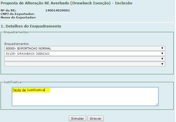 2. Como criar um Ato Concessório Integrado Isenção 2.6.