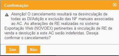 5. Como Cancelar um Ato Concessório 5. Como cancelar um Ato Concessório Acesse o AC desejado e clique no canto inferior direito na régua abaixo da tela, no botão Cancelar AC.