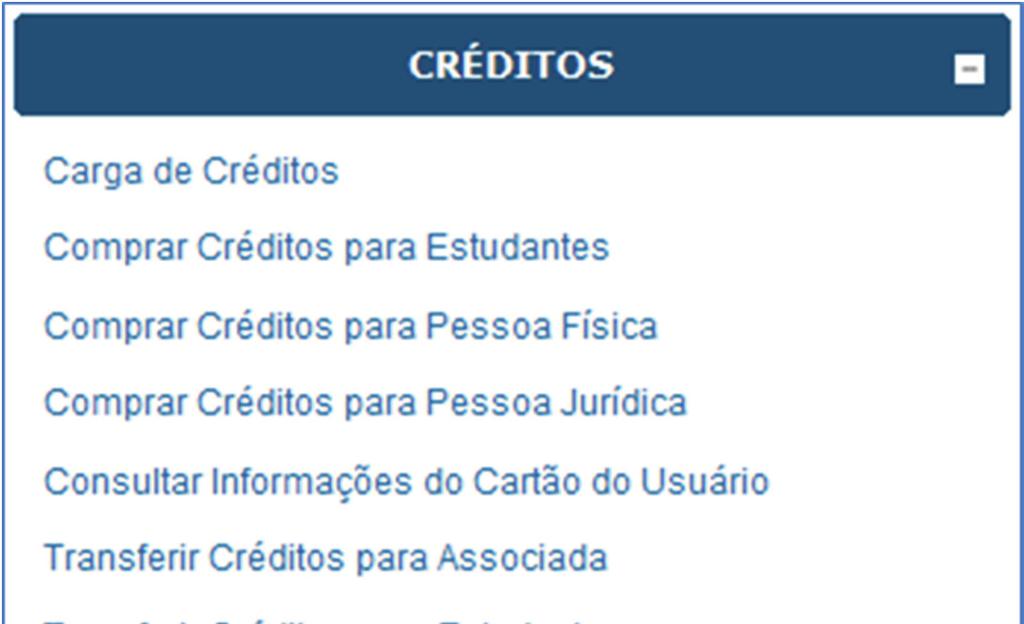 Créditos Comprar créditos para pessoa jurídica