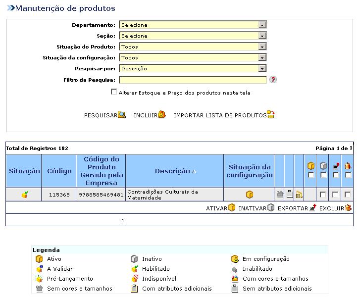 5. Cm cadastrar prduts, prmções e parâmetrs Cadastrand prduts manualmente 5.2. Prduts 5.2.1.