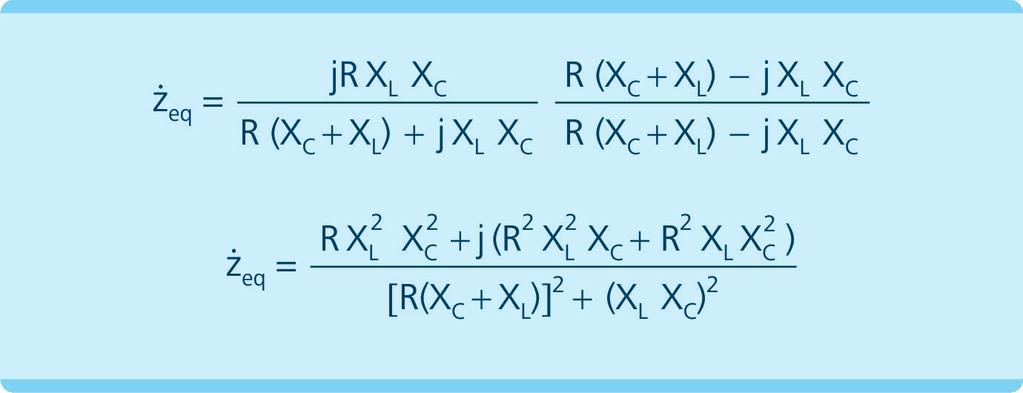 Para eliminar a parte imaginária do denominador da expressão da impedância equivalente e representá-la na forma cartesiana, deve-se multiplicar tanto o numerador quanto o denominador desta expressão
