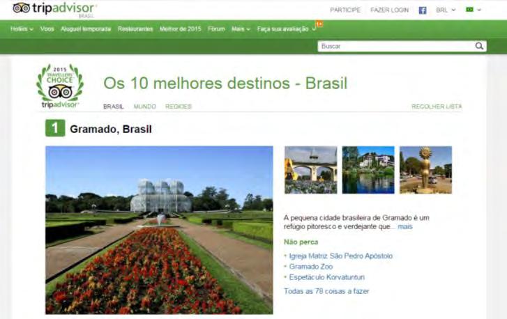 Brasil para turismo¹, na frente de