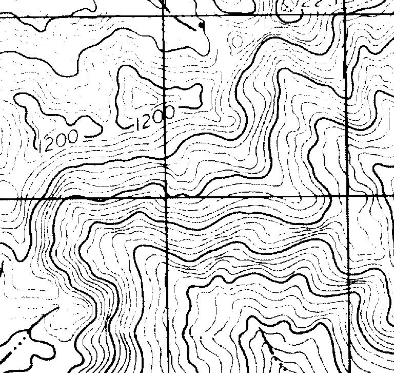 Representação do relevo nas cartas topográficas Aula17 Figura 14. Curvas mestres e espaçamento entre as curvas. Assim, as curvas numeradas sempre serão: 1:25.000 múltiplo de 50 m 1:50.