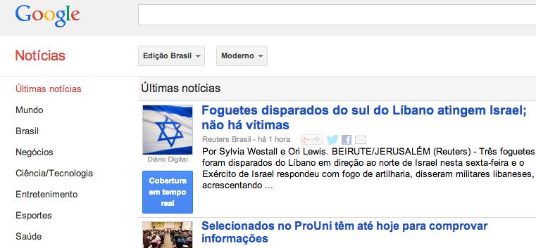 Google News O Google News é um servico do Google