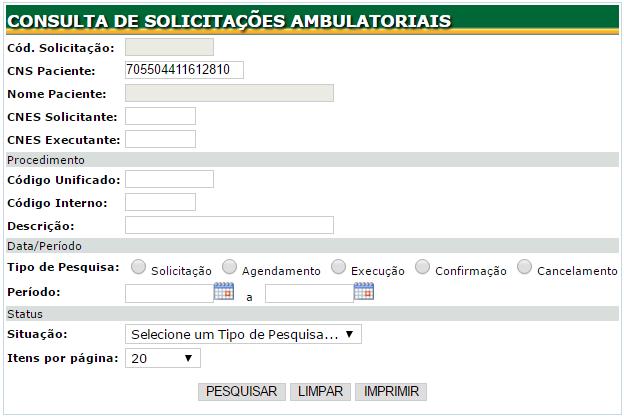 SECRETARIA DE ESTADO DE SAÚDE DE MT 21 12. Como localizar solicitações ambulatoriais, independentemente de sua situação (aprovada, devolvida, negada, reenviada, cancelada ou pendente)?