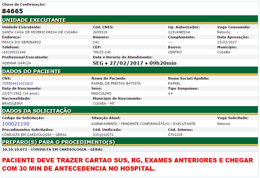 seja, conseguimos verificar o histórico de solicitações de procedimentos ambulatoriais para esse usuário SUS em todos os municípios brasileiros que utilizam a ferramenta SISREG.