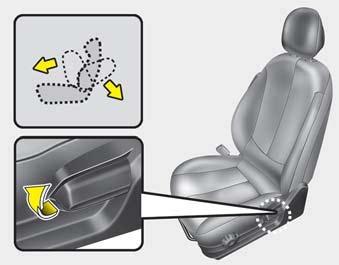 Características de segurança do seu veículo Inclinação do encosto Altura do assento (para o banco do motorista) Descansa-braço (para o banco do motorista) (se equipado) OHBBSA2003 Para reclinar o