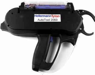 Ferramentas Elétricas para Aplicação de Abraçadeiras AutoTool 2060 A ferramenta AT2060 da HellermannTyton aplica, automaticamente, abraçadeiras de diâmetros até 31,75.