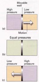 (a) Pressão Dois gases num recipiente, separados por uma parede móvel (Fig.1.