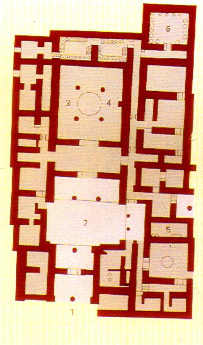 O mégaron de Pilos O plano do palácio micénico de Pilos revela as características do mégaron próprio dos Aqueus.