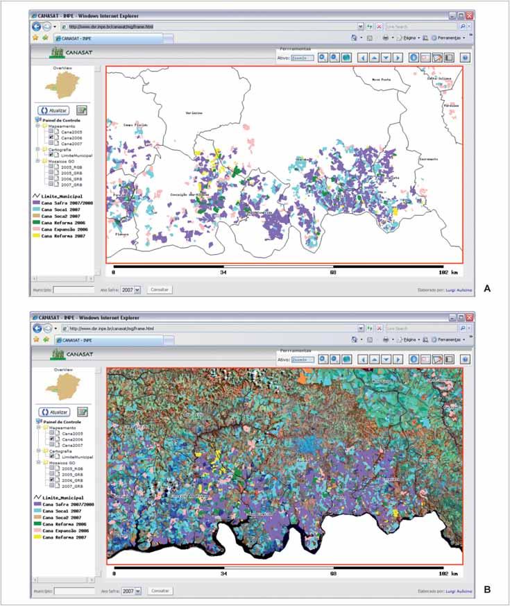 84 Geotecnologias Figura 4 - Interpretação de áreas canavieiras do município de Uberaba e entorno FONTE: INPE (2007).