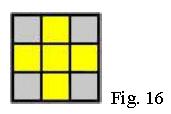 Caso 4.2 Se no topo amarelo aparecer um como mostra a Fig. 14, devemos executar o MOVIMENTO = [F R U R U F ] passando assim para o Caso 4.3. Caso 4.3 Se no topo amarelo aparecer uma linha como mostra a Fig.