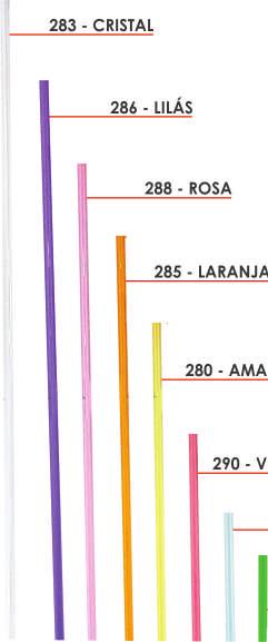 : 32 Pacotes com 20 unidades 283 - CRISTAL 286 - LILÁS 288 - ROSA TUBO DE PET Nº14 -