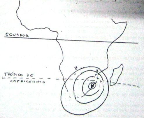 19. O desenho abaixo representa o vento numa estação, soprando de leste, com velocidade de nós.