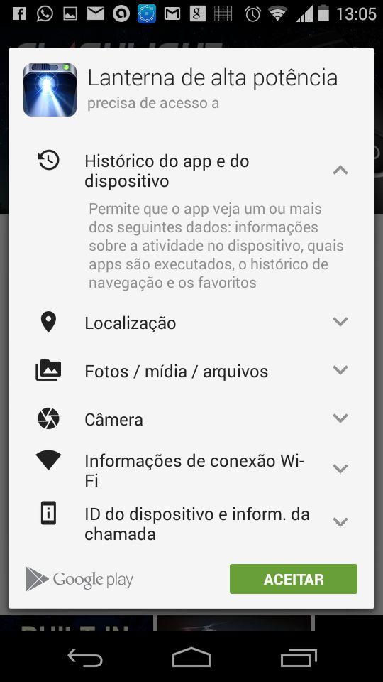 Segurança e privacidade "Sim, pode instalar." Android 6.