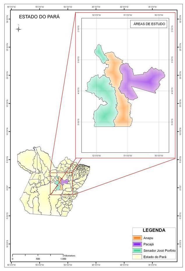 Figura 1. Estado do Pará, enfatizando os municípios selecionados para investigação. Fonte: IPAM (2009) 3.