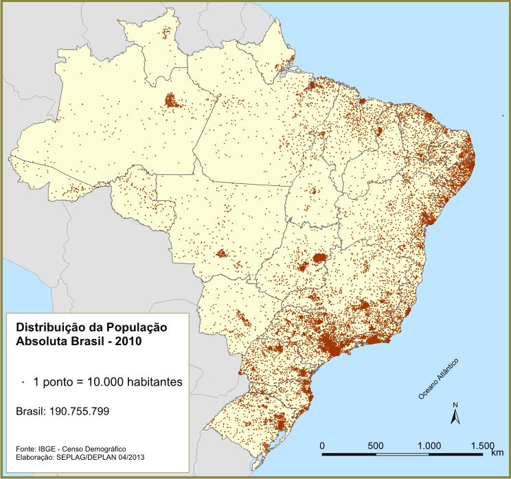 População absoluta do Brasil
