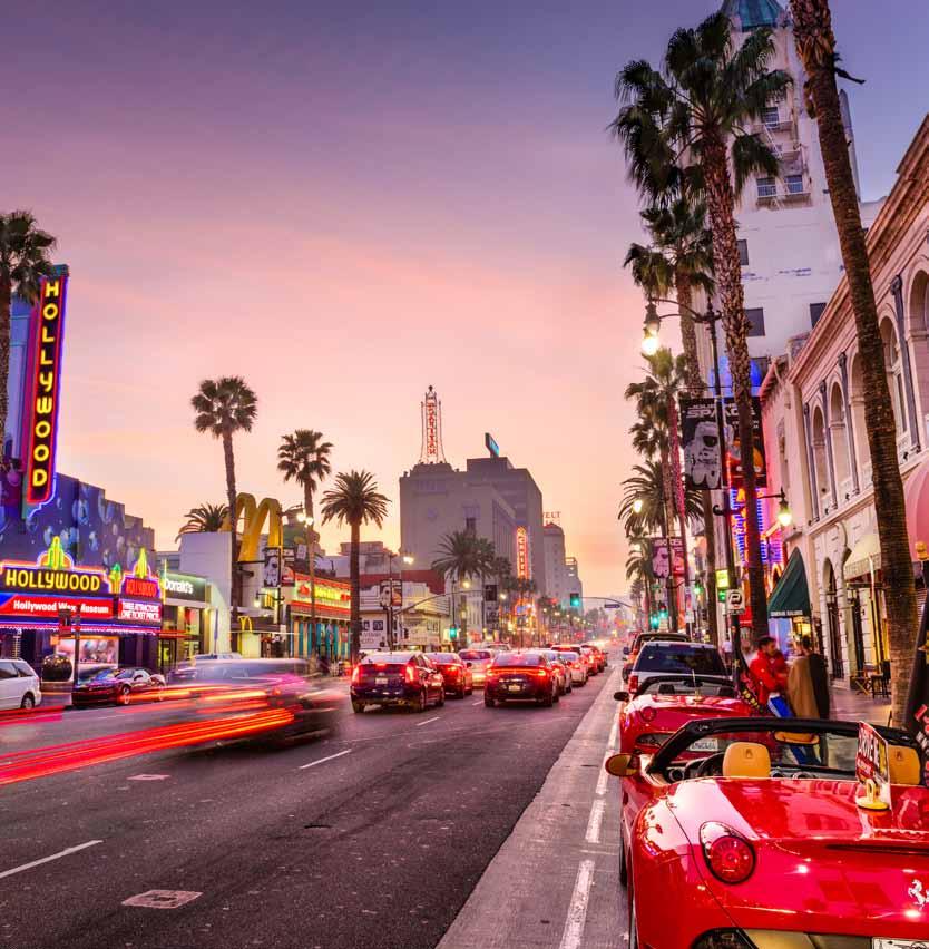Costa Oeste Glamourosa Hollywood Boulevard - Los Angeles, USA.