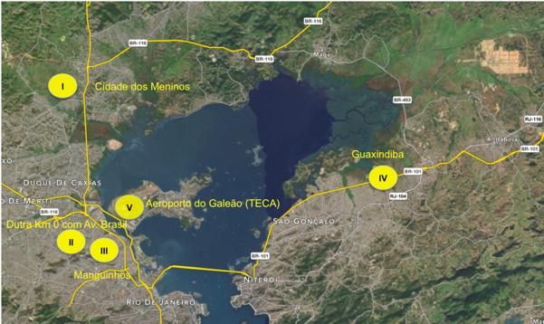 Planejadas 5 Plataformas Logísticas RMRJ I- Arco Metropolitano, próximo a Cidade dos Meninos, perto Itatiaia Volta Redonda II- Rodovia