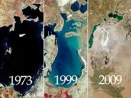 Aral, localizado na Ásia, entre o