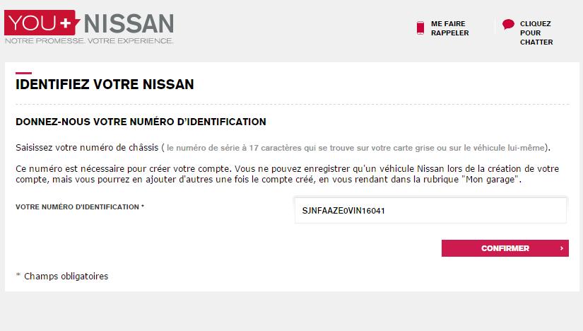 Saisissez le numéro de série du véhicule (VIN) ou votre numéro d