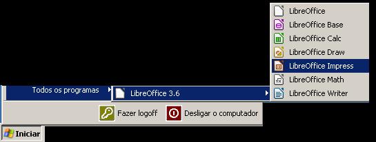 Primeiros Passos Iniciando o LibreOffice Impress Para