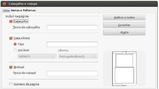 Modo Folhetos Use esta exibição também para personalizar as informações impressas no folheto.