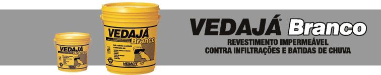 Descrição VEDAJÁ BRANCO é um revestimento modificado com polímeros, impermeável e de alta aderência. Adere ao concreto, à alvenaria e à argamassa.