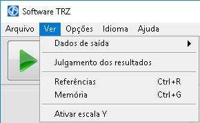 No menu Ver é possível selecionar que resultados serão apresentados na aba MEDIÇÃO (Dados de saída), ligar e desligar o julgamento dos resultados (em preto se desligado ou verde se