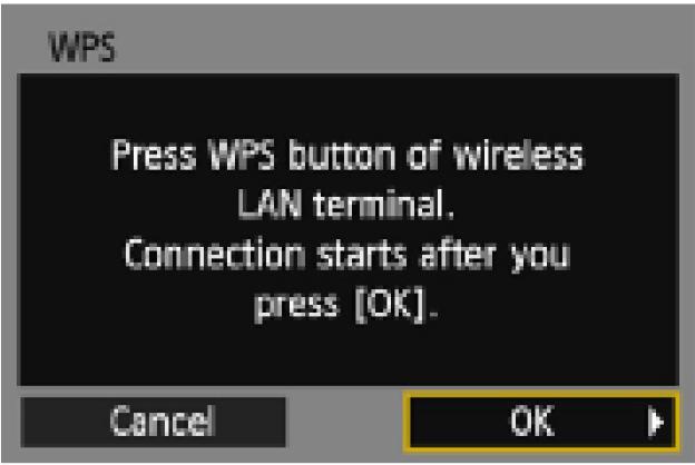 Conecte-se ao ponto de acesso. > para ir > para ir Pressione o botão WPS dos pontos de acesso.